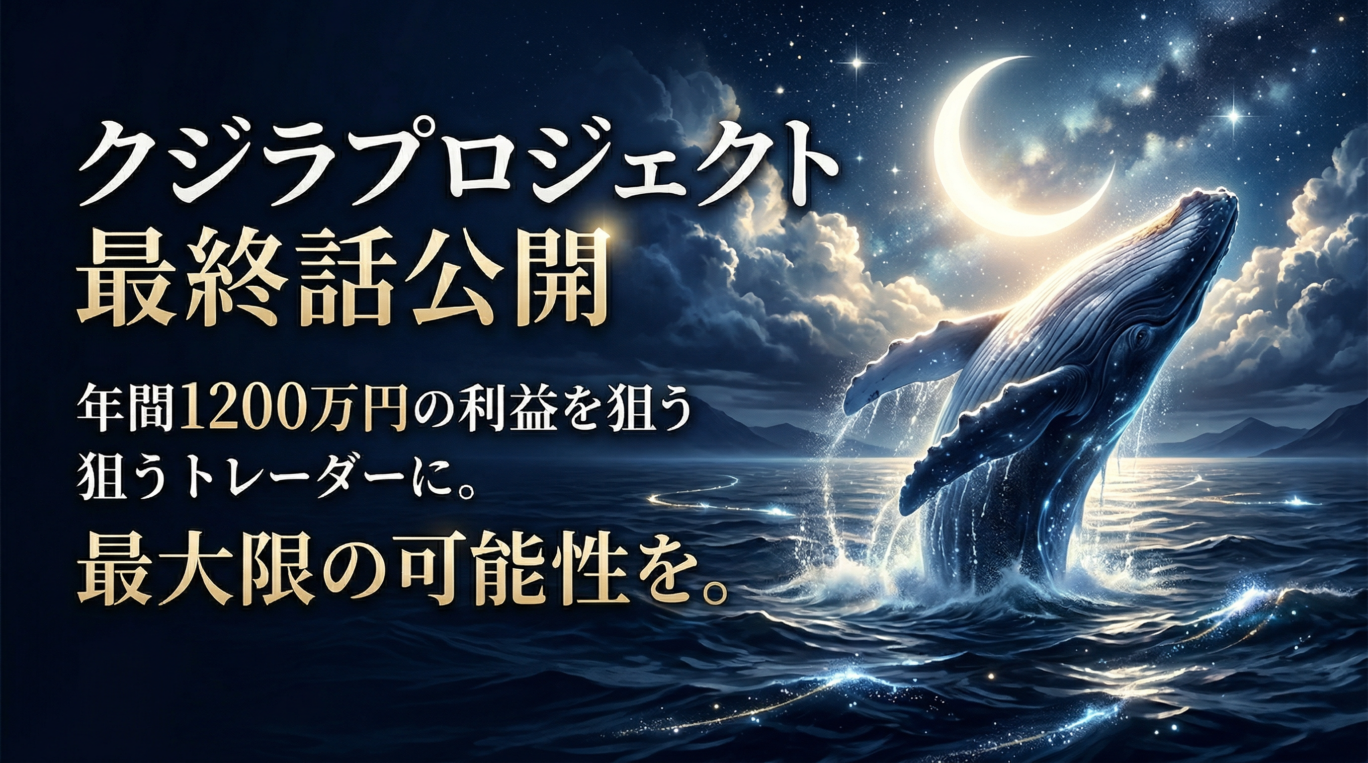 クジラプロジェクト最終話公開 — 年間1200万円の利益を狙うトレーダーに、最大限の可能性を。